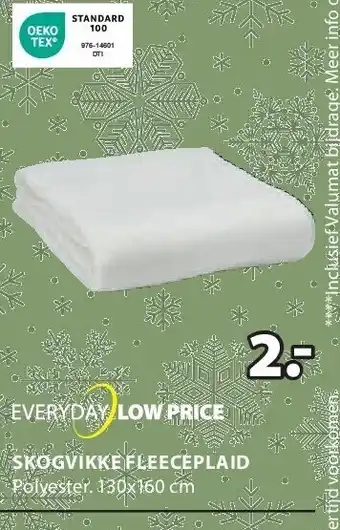 Jysk Skogvikke fleeceplaid aanbieding