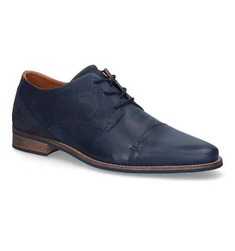 Torfs Bullboxer blauwe geklede veterschoenen aanbieding