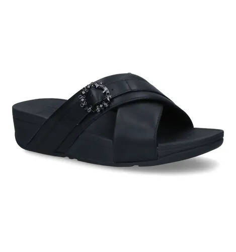 Torfs Fitflop lulu crystal buckle zwarte slippers aanbieding