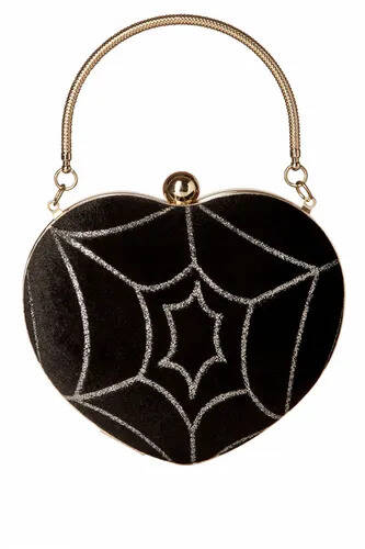 TopVintage Lulu hun lou spiderweb heart tas in zwart aanbieding