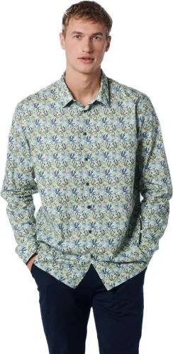 To Be Dressed No excess shirt stretch allover printed respo light green aanbieding