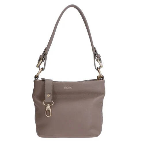 Travelbags Loulou essentiels royal nappa shoulderbag taupe damestas aanbieding