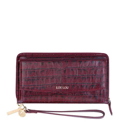 Travelbags Loulou essentiels classy croc zip wallet berry dames portemonnee aanbieding