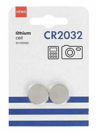 HEMA HEMA 2-pak CR2032 Batterijen aanbieding
