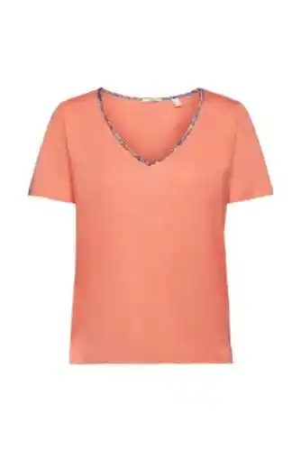 Esprit t-shirt met gebloemde v-hals