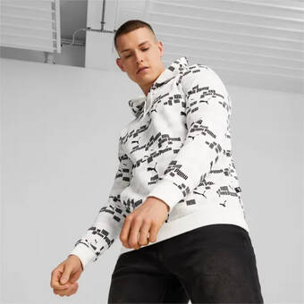 Puma Puma ess+ logo lab hoodie voor heren, wit aanbieding