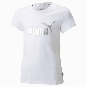 Puma Puma essentials+ t-shirt met logo, wit aanbieding