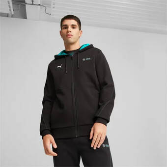Puma Puma mercedes-amg petronas motorsport sweatshirt met capuchon voor heren, zwart aanbieding