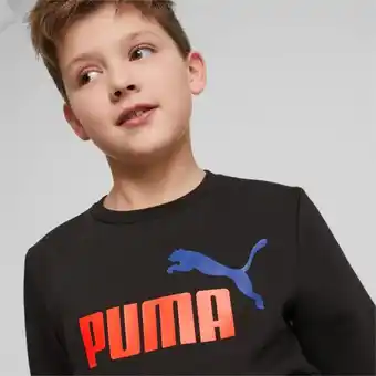 Puma Puma essentials+ sweater met tweekleurig big logo en ronde hals, zwart aanbieding