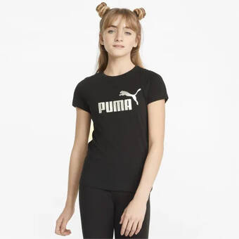 Puma Puma essentials+ t-shirt met logo, zwart aanbieding