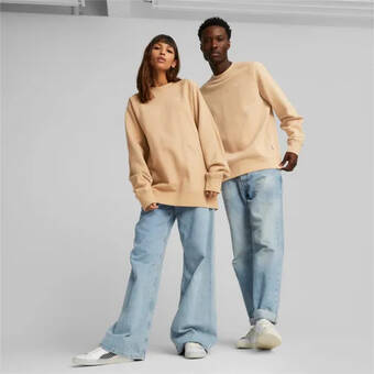 Puma Puma mmq sweatshirt met ronde hals voor heren, dusty tan aanbieding