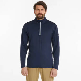 Puma Puma gamer golf sweatshirt met kwartrits voor heren, blauw aanbieding