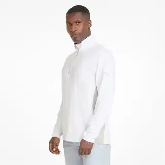 Puma gamer golf sweatshirt met kwartrits voor heren, wit