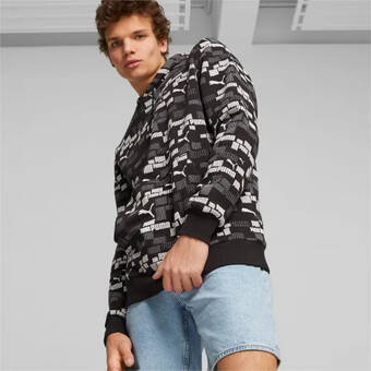 Puma Puma ess+ logo lab hoodie voor heren, zwart aanbieding