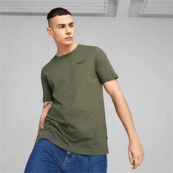 Puma Puma essentials t-shirt met klein logo voor heren, groen aanbieding