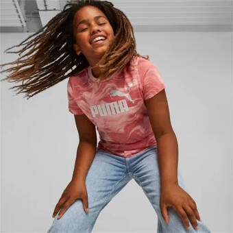 Puma Puma ess+ marbleized t-shirt, roze aanbieding