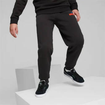Puma Puma essentials+ broek met tweekleurig logo, zwart aanbieding