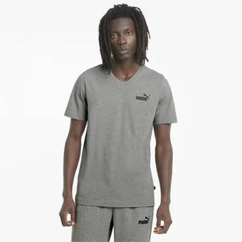 Puma Puma essentials t-shirt met v-hals heren, grijs aanbieding