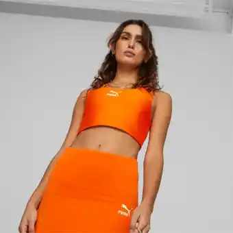 Puma t7 korte top voor dames, cayenne pepper