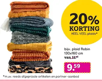 Leen Bakker Plaid Robin 130*160cm aanbieding
