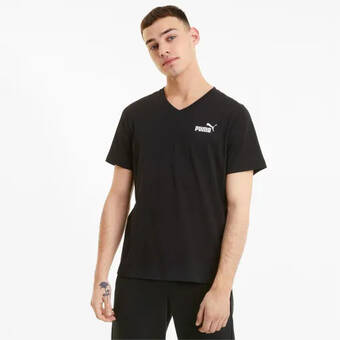 Puma Puma essentials t-shirt met v-hals heren, zwart aanbieding