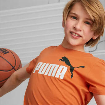 Puma Puma essentials+ t-shirt met tweekleurig logo, blauw/rood aanbieding