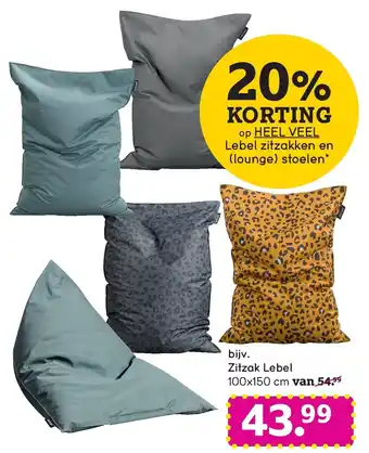 Leen Bakker Zitzak Lebel 100*150cm aanbieding