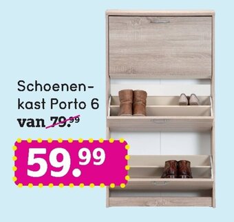 Leen Bakker Schoenenkast Porto 6 aanbieding