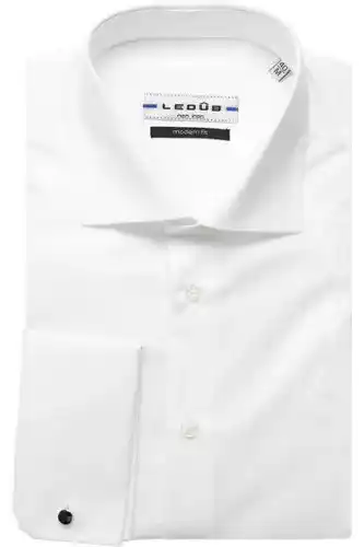 Ledûb ledȗb modern fit overhemd wit, effen