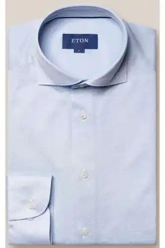 Eton slim fit overhemd lichtblauw, effen