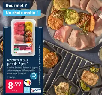 ALDI Assortiment pour pierrade, 2 pers. 500 g aanbieding