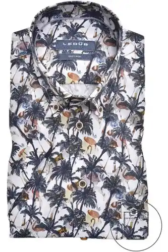 Overhemden.com Ledûb ledȗb modern fit overhemd korte mouw wit aanbieding