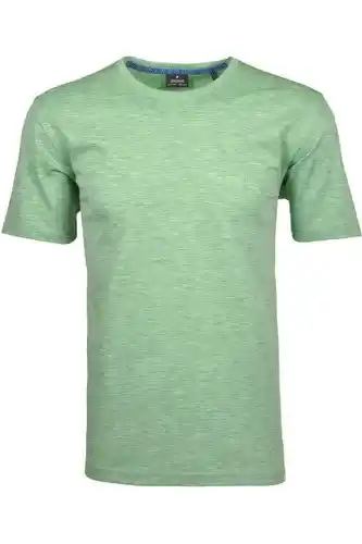 Overhemden.com Ragman soft knit regular fit t-shirt ronde hals groen, melange aanbieding