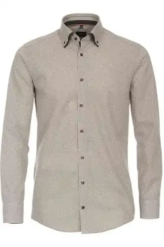 Venti modern fit overhemd bruin, motief