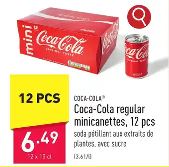 ALDI Coca-Cola regular minicanettes, 12 pcs aanbieding