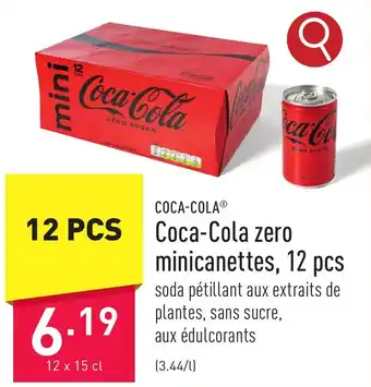 ALDI Coca-Cola zero minicanettes, 12 pcs aanbieding