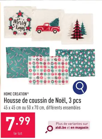 ALDI Housse de coussin de Noël, 3 pcs aanbieding