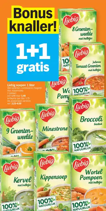 Albert Heijn Liebig soepen 1 liter aanbieding