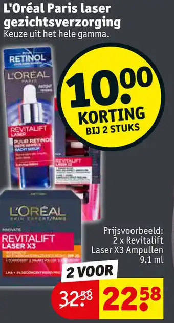 Kruidvat L'Oreal Paris laser gezichtsverzorging 9.1ml aanbieding