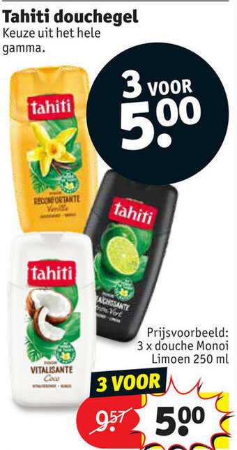 Kruidvat Tahiti douchegel 250ml aanbieding