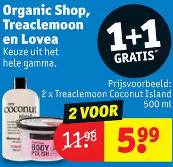 Kruidvat Organic shop, treaclemoon en lovea 500ml aanbieding