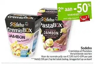 Intermarché Sodebo Cremiobox Of Pastabox aanbieding