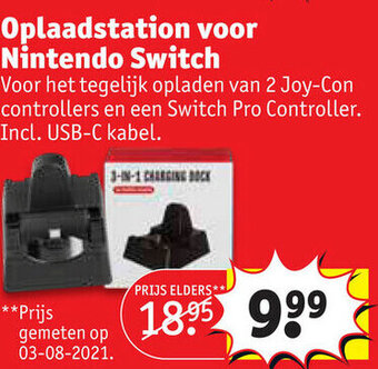 Kruidvat Oplaadstation voor nintendo switch aanbieding