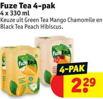 Kruidvat Fuze tea 4-pak 330ml aanbieding