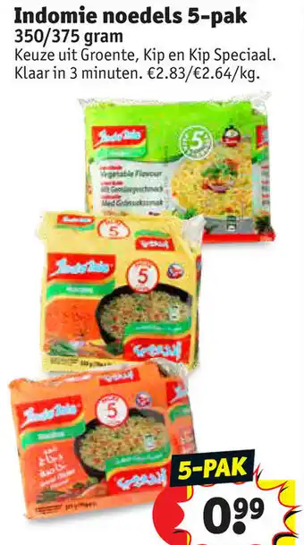 Kruidvat Indomie noedels 5-pak 375f aanbieding