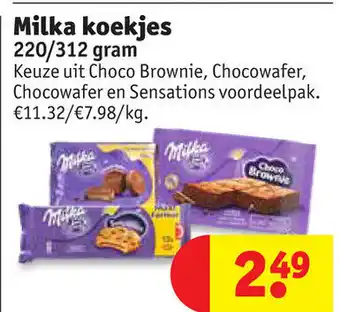 Kruidvat Milka koekjes 312g aanbieding