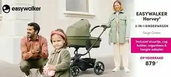 Baby & Tiener Easywalker harvey3 2-in-1 kinderwagen sage green aanbieding