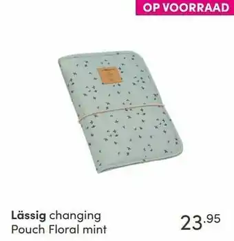 Lässig changing pouch floral mint