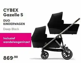Baby & Tiener Cybex gazelle s duo kinderwagen deep black aanbieding