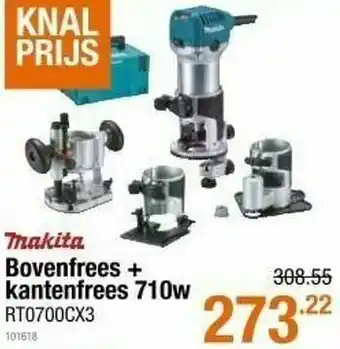 Cevo Makita bovenfrees + kantenfrees rt0700cx3 aanbieding